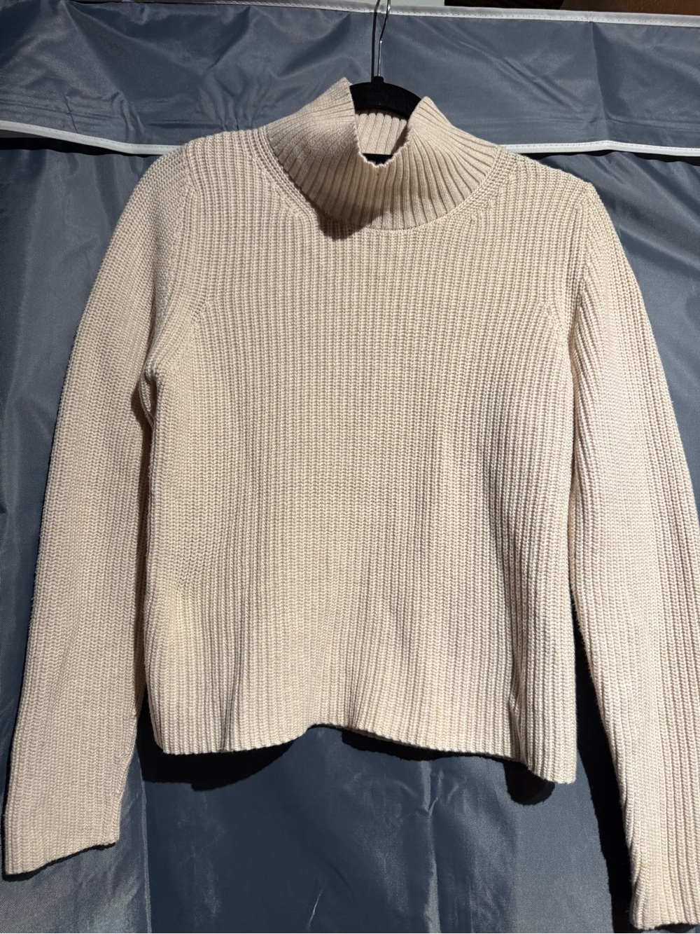 French Connection Cream Ribbed Turtleneck Sweater NWT
